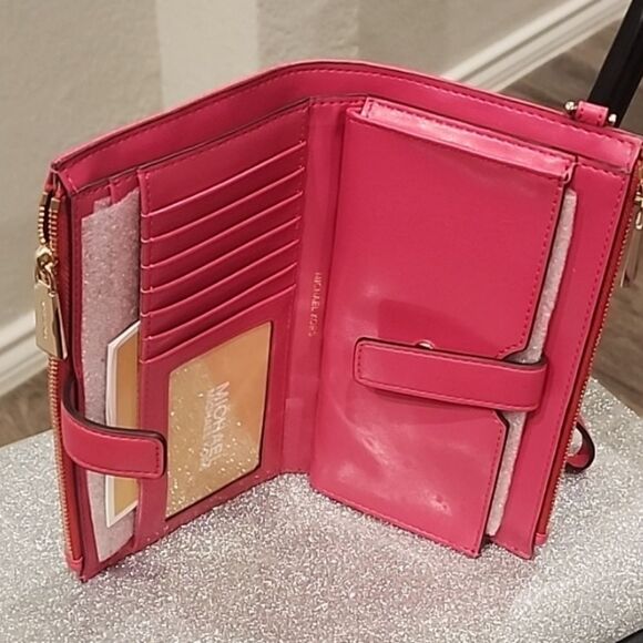 Michael Kors Logo Embossed Faux Leather Wallet - Picture 11 of 11